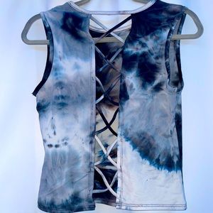 Tie dye open back tank